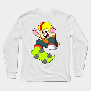 Hamster as Skater with Skateboard & Helmet Long Sleeve T-Shirt